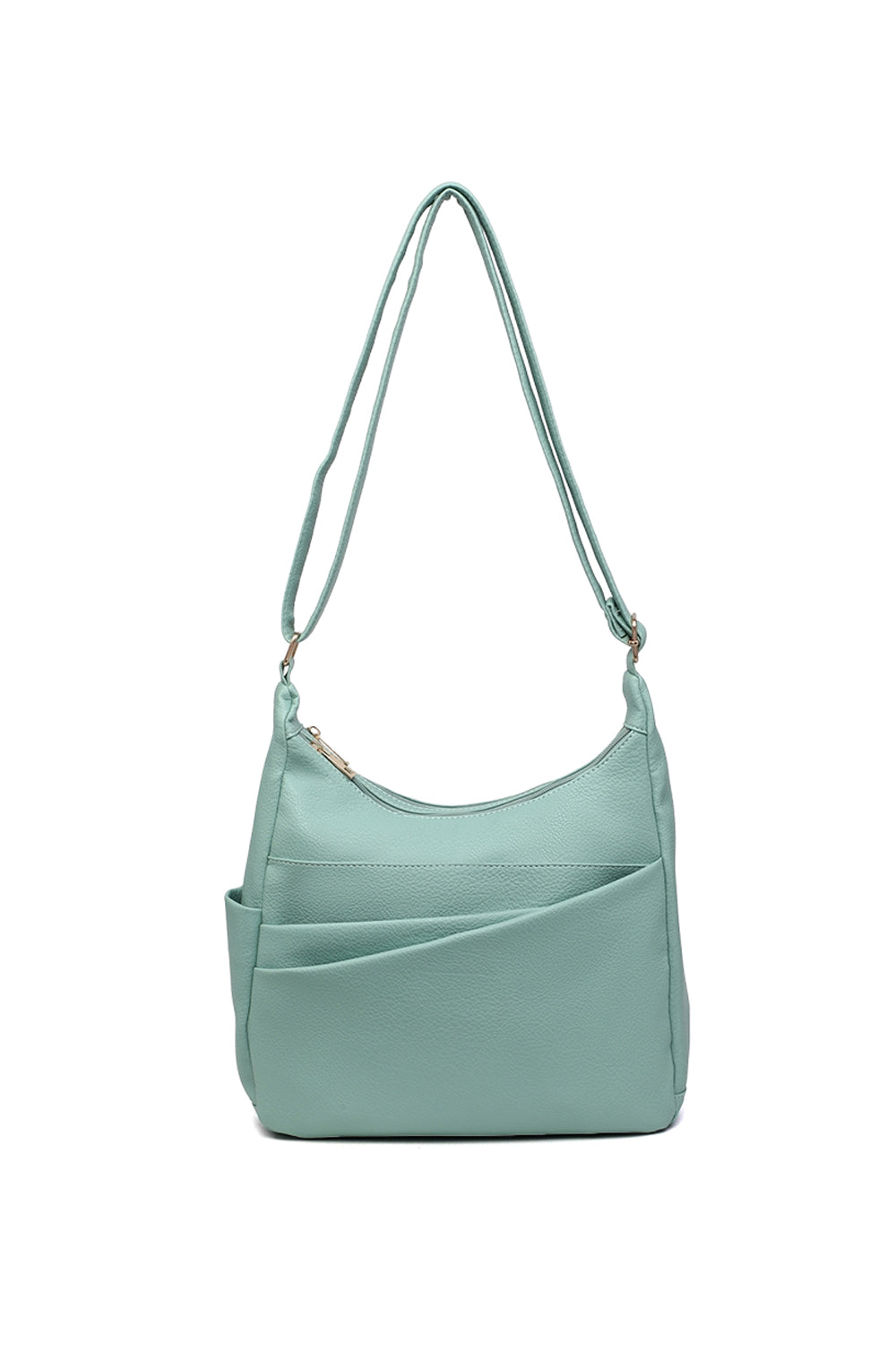 Shoulder Bag with Multiple Compartments and Zipper Closure
