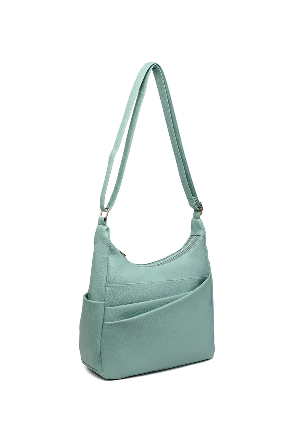 Shoulder Bag with Multiple Compartments and Zipper Closure