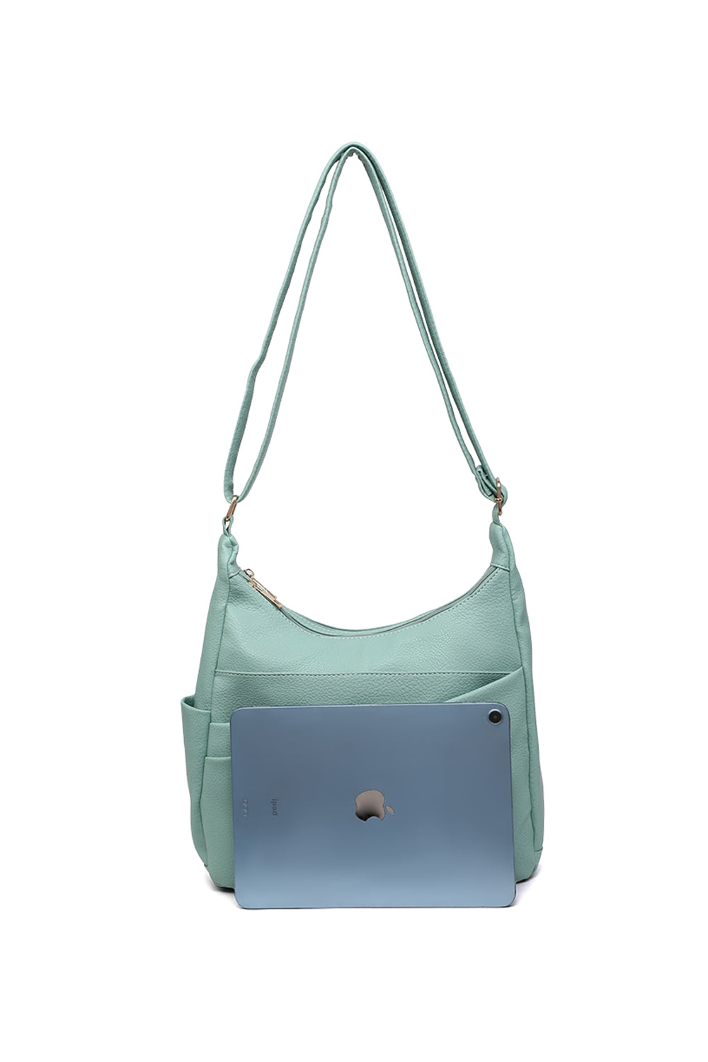 Shoulder Bag with Multiple Compartments and Zipper Closure