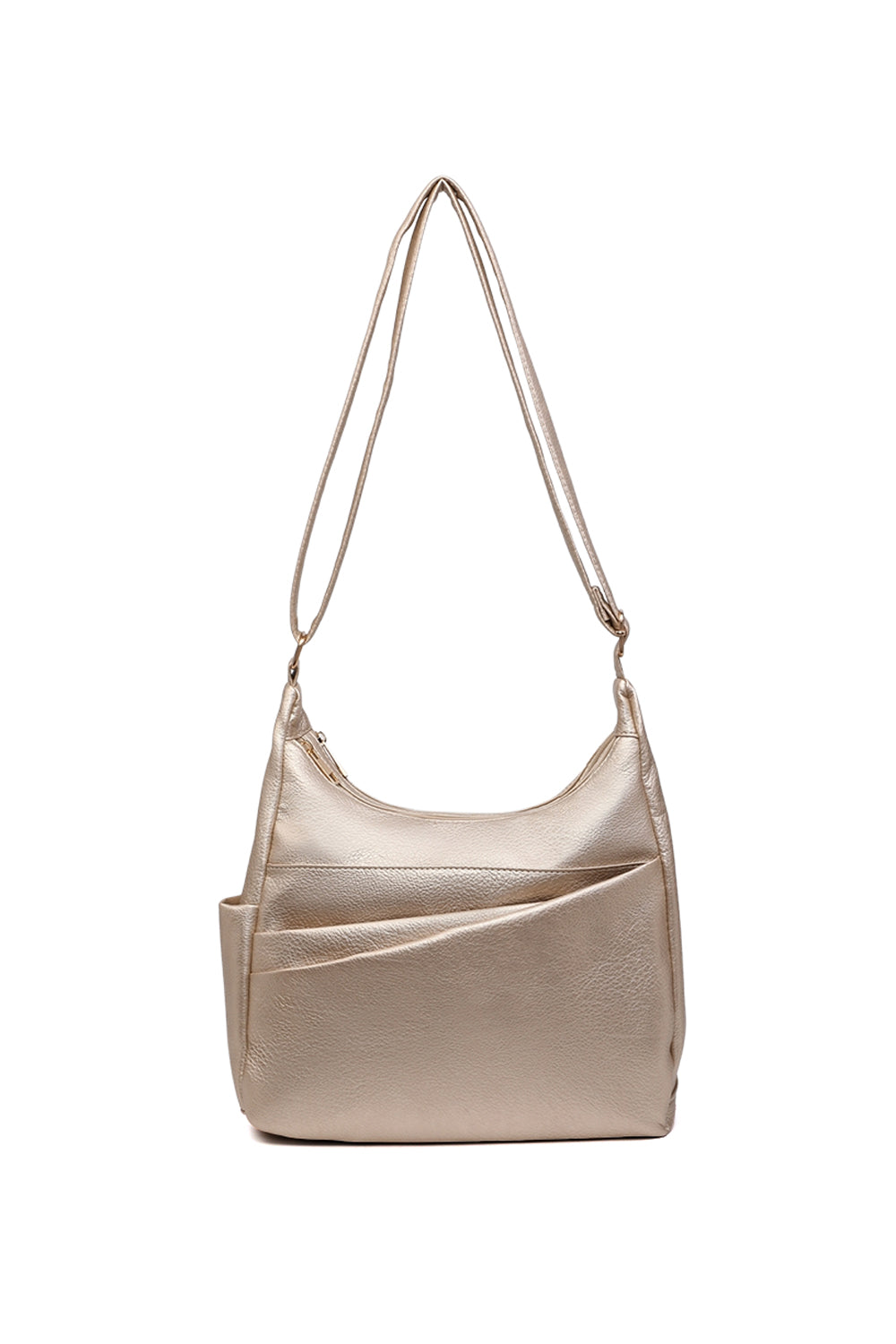 Shoulder Bag with Multiple Compartments and Zipper Closure
