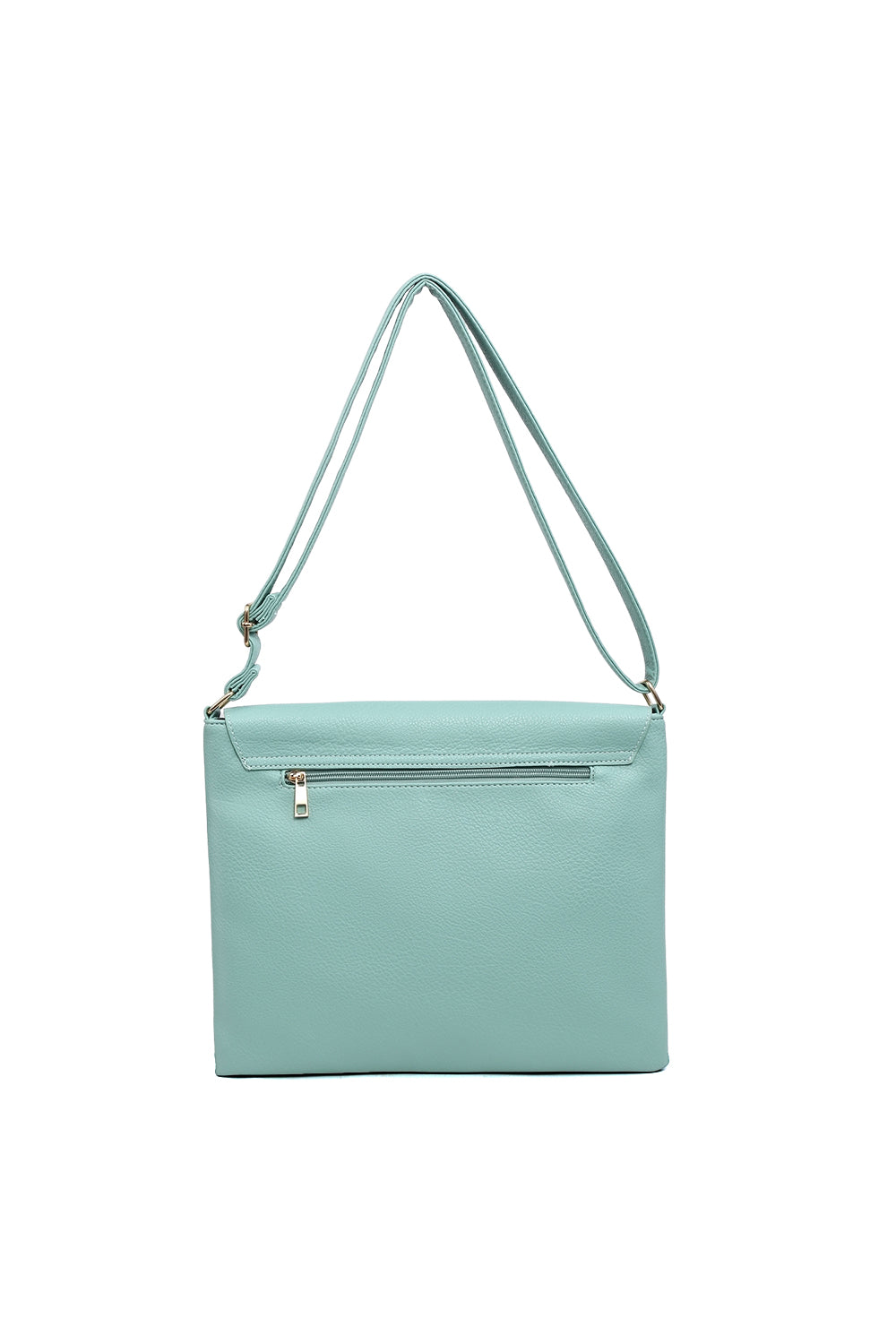 Structured Buckle Crossbody Bag with Adjustable Strap