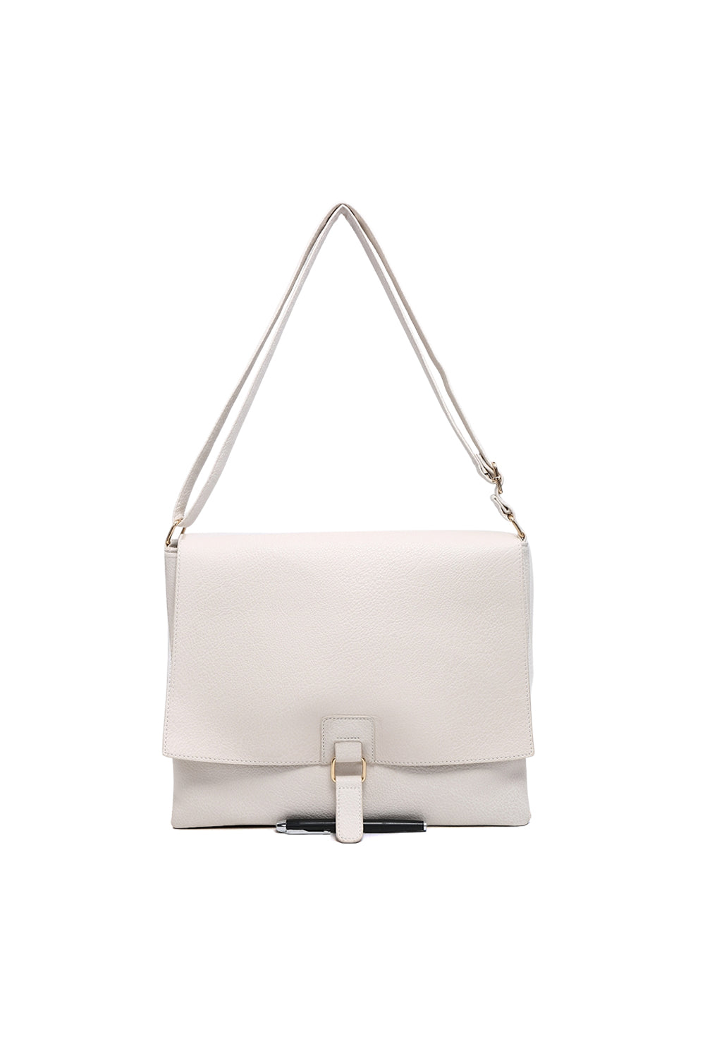 Structured Buckle Crossbody Bag with Adjustable Strap