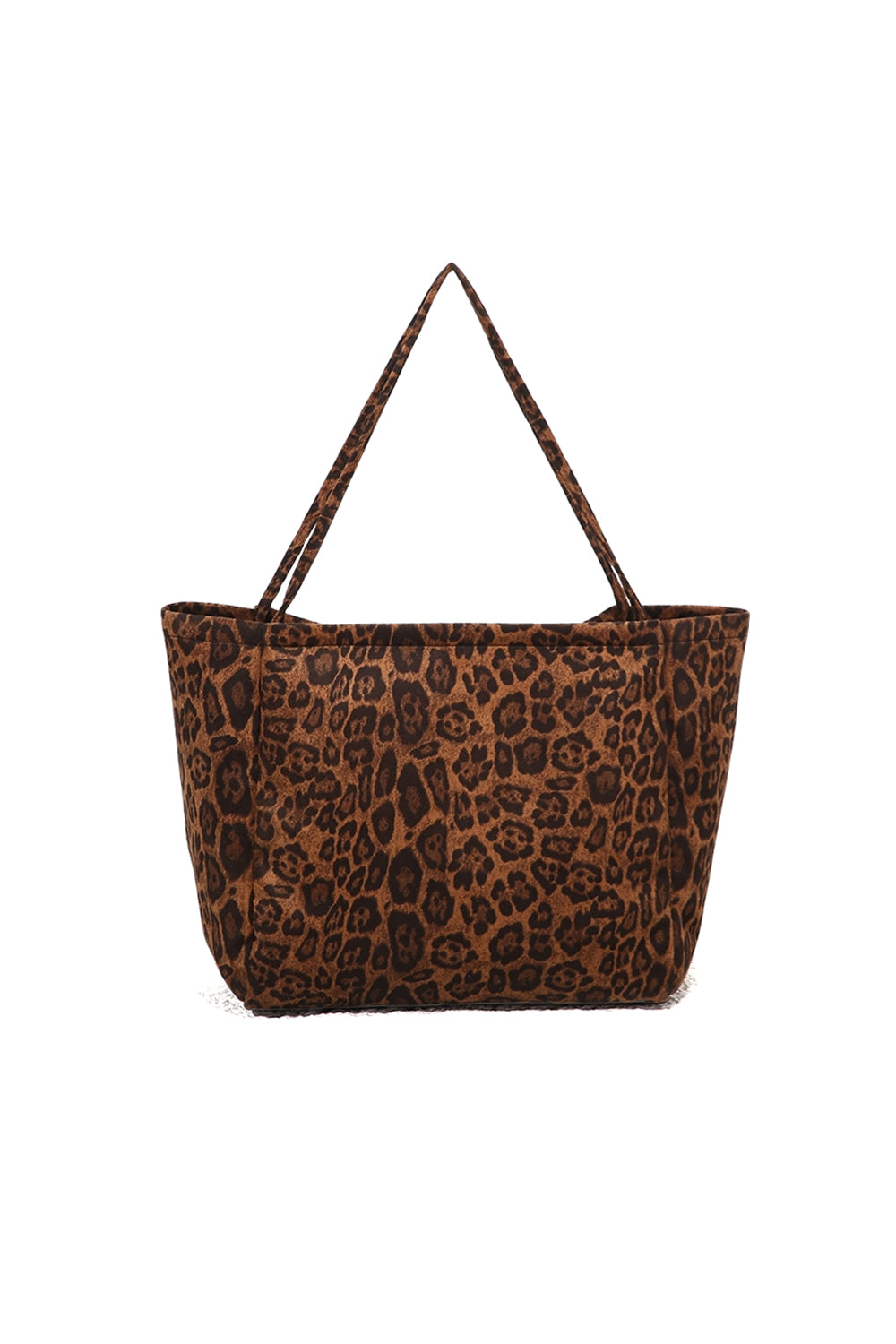 Large Capacity Tote Bag with Leopard Print Shoulder Straps