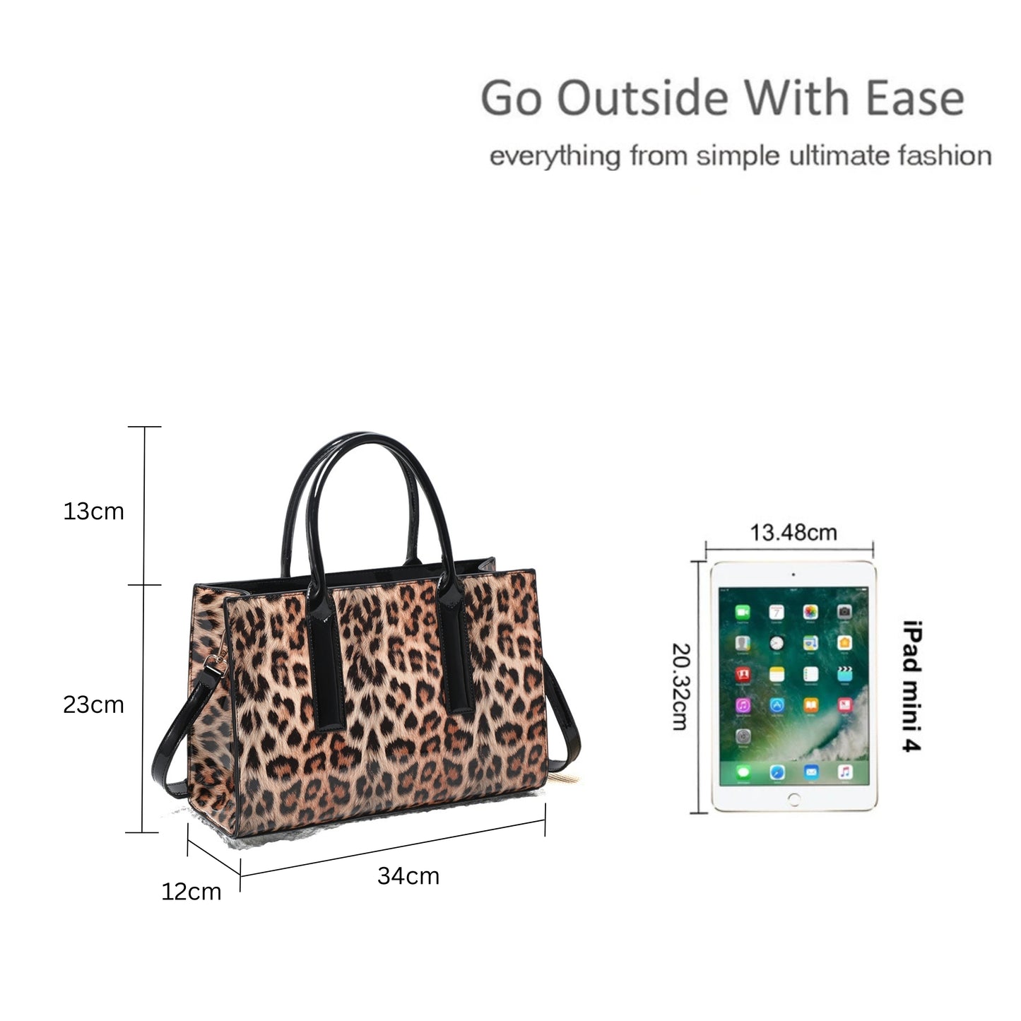 Animal Print Tote Bag with Top Handles and Spacious Interior