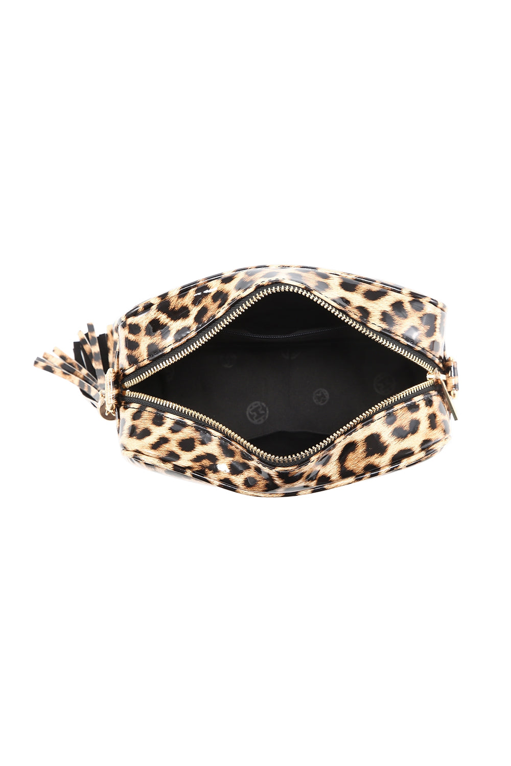 Leopard Print Crossbody Bag with Tassel and Adjustable Strap