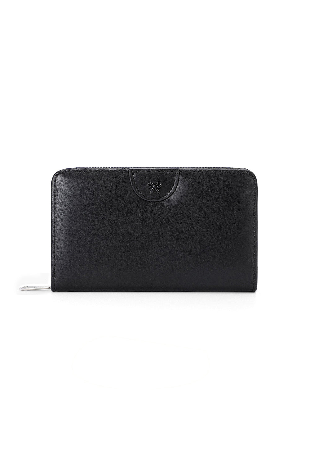 Slim Wallet with Bow Design Zipper Pocket and Card Holder