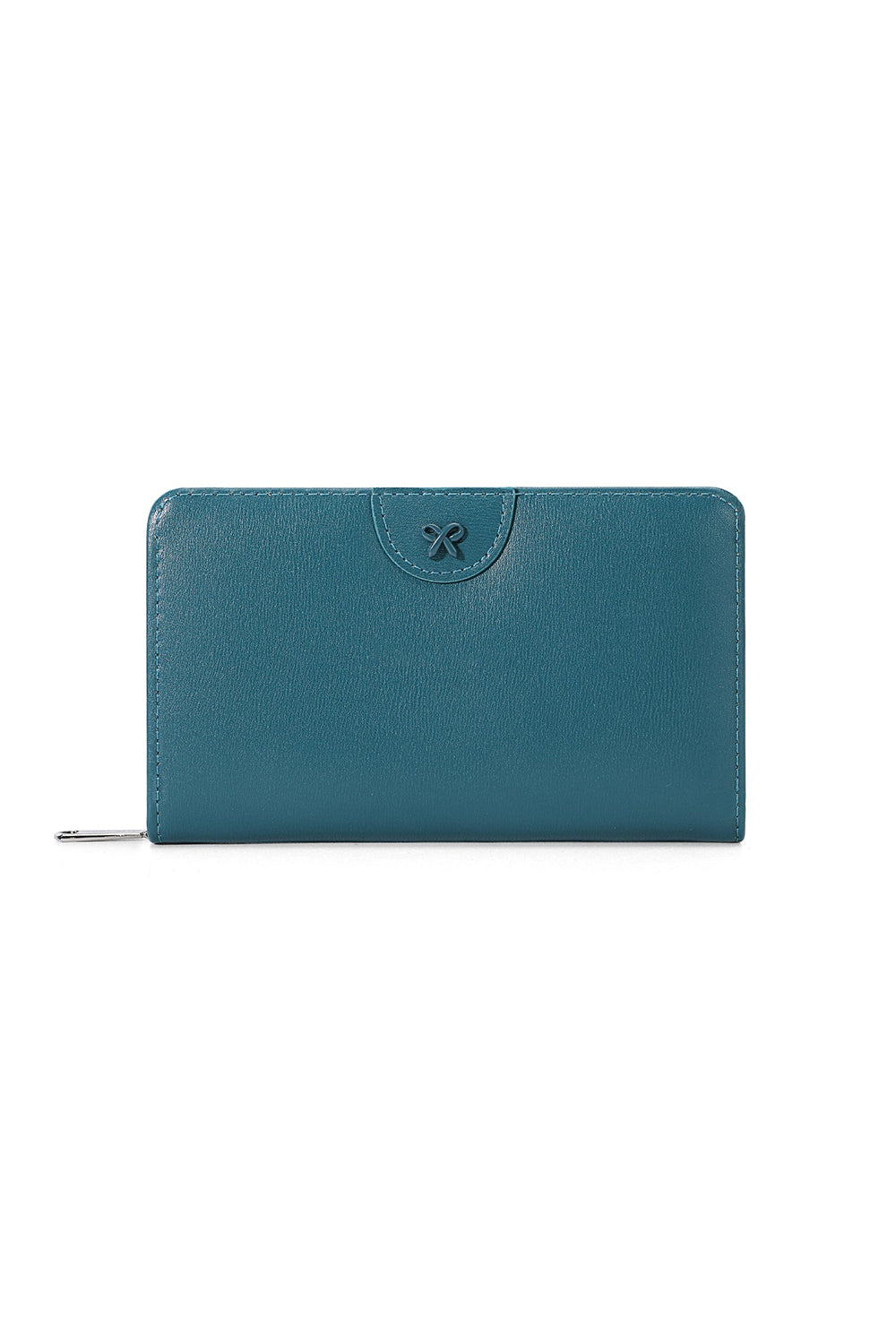 Slim Wallet with Bow Design Zipper Pocket and Card Holder