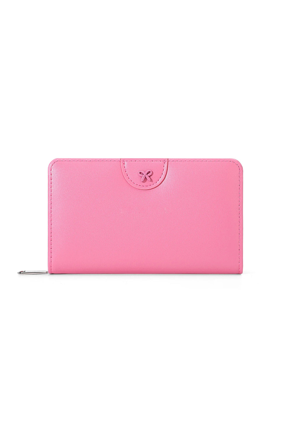 Slim Wallet with Bow Design Zipper Pocket and Card Holder