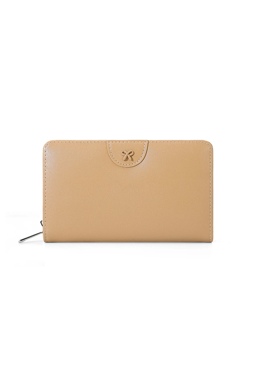 Slim Wallet with Bow Design Zipper Pocket and Card Holder