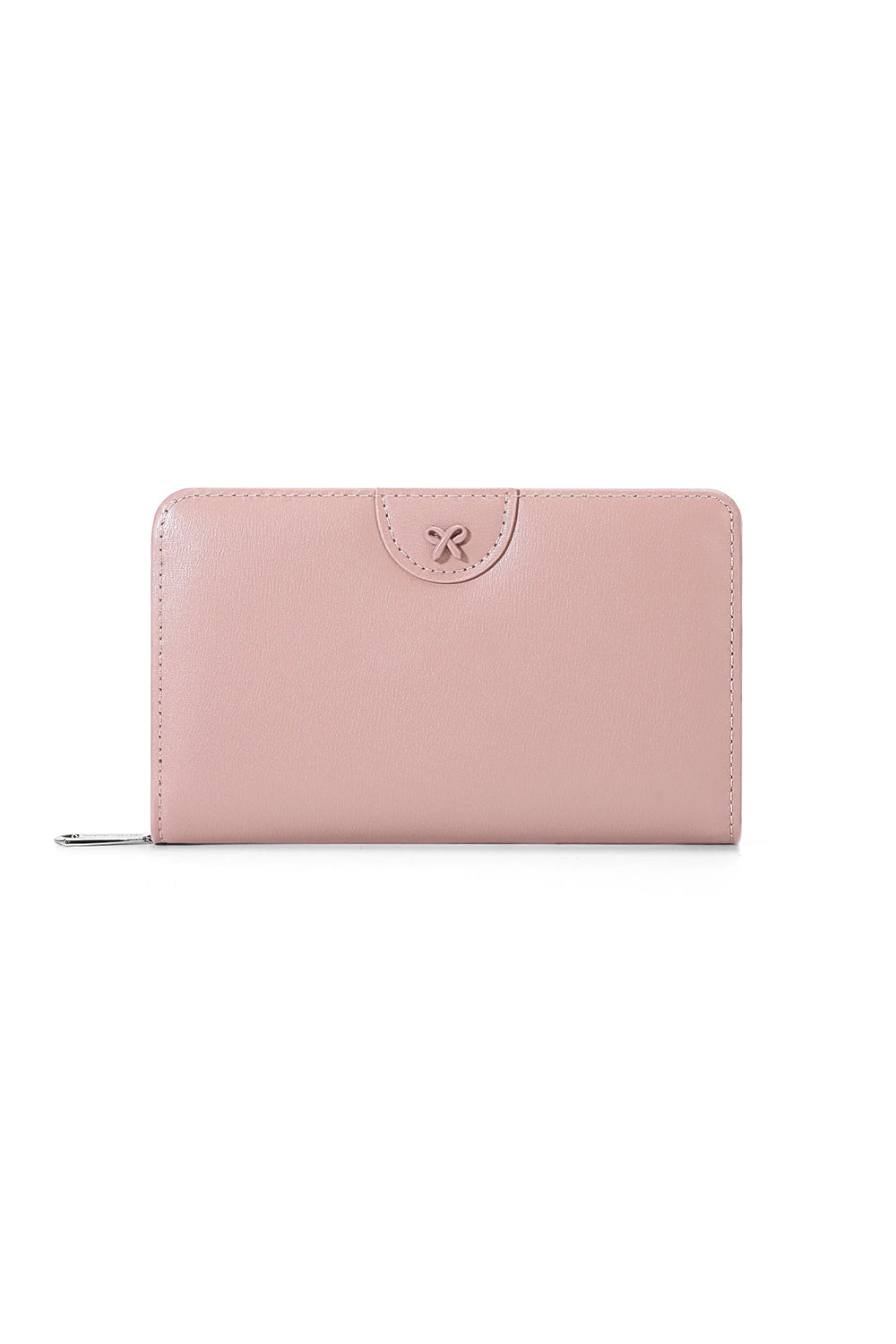 Slim Wallet with Bow Design Zipper Pocket and Card Holder