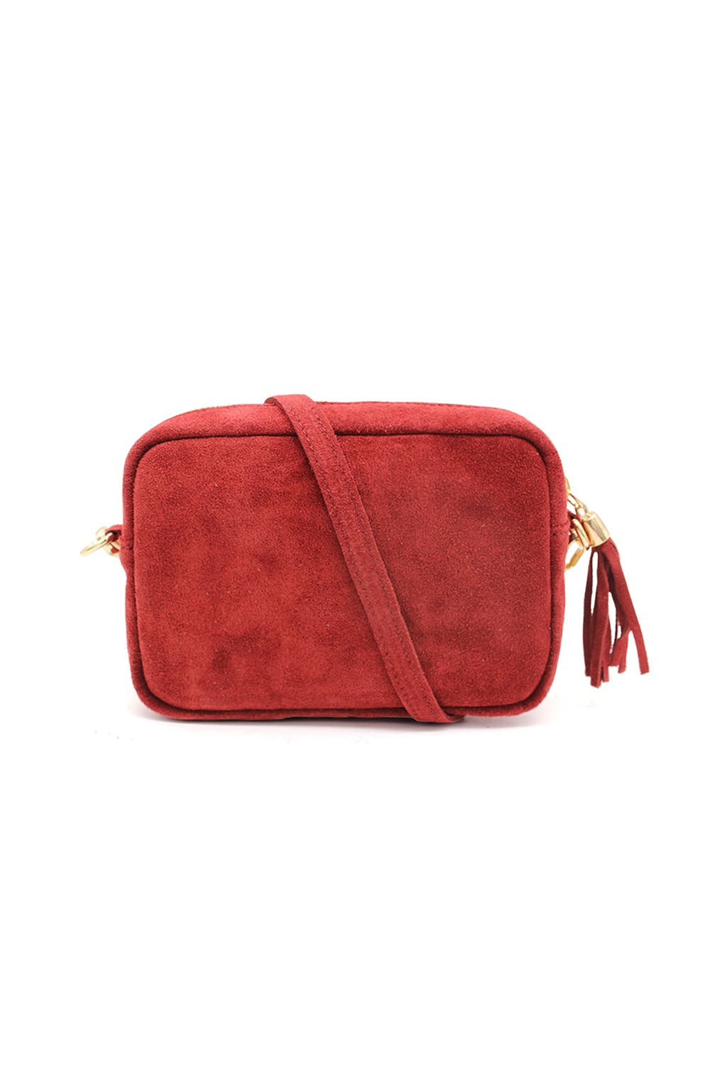 Casual Italian Genuine Suede Crossbody Bag with Tassel Zipper Closure