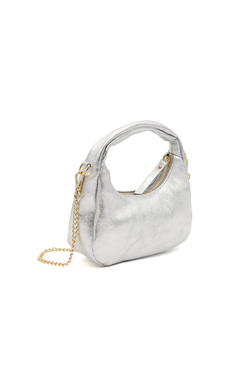 Chic Genuine Italian Leather Crossbody Bag with Elegant Chain Strap