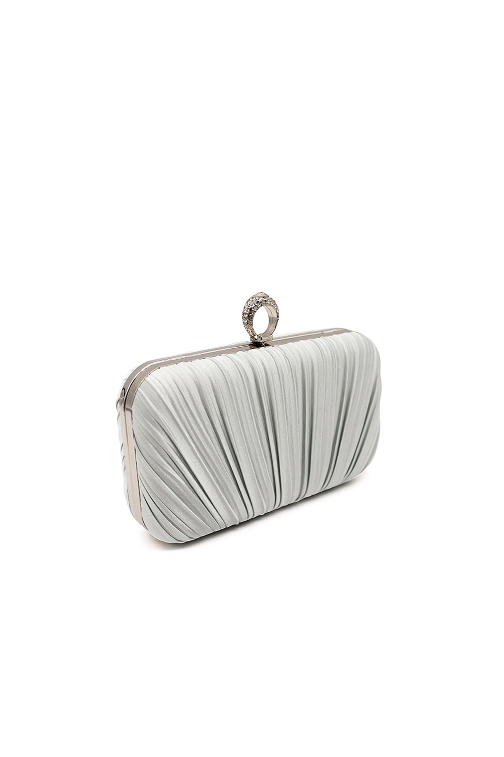 Elegant Pleated Evening Clutch Bag with Ring Handle