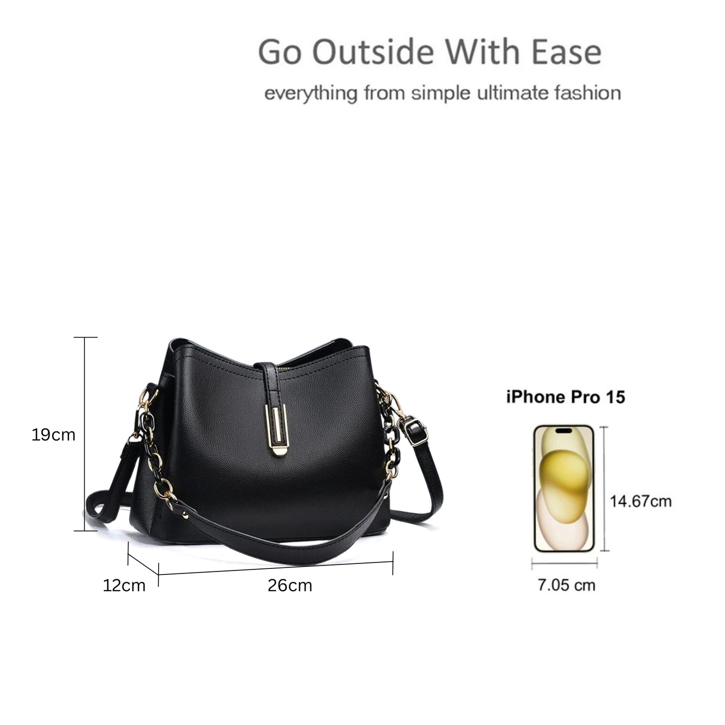 Elegant Chain Strap Crossbody Shoulder Bag for Women