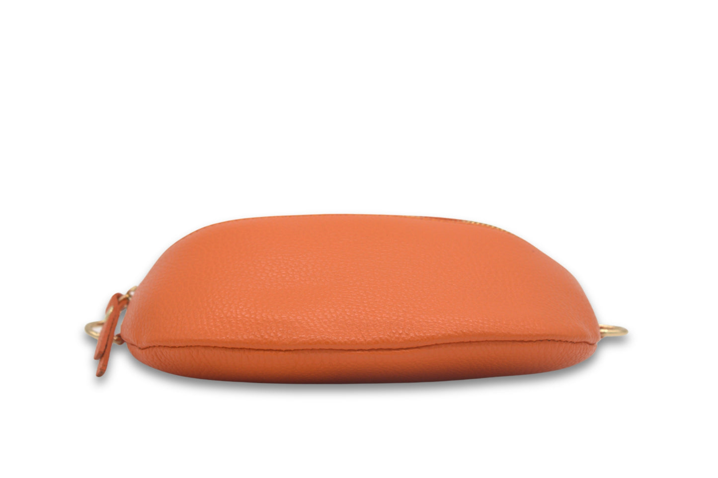 Minimalist Genuine Leather Sling Crossbody Bag with Zippered Closure