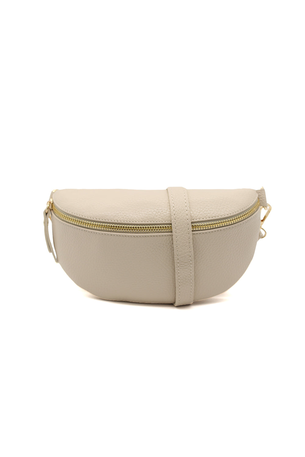Minimalist Genuine Leather Sling Crossbody Bag with Zippered Closure
