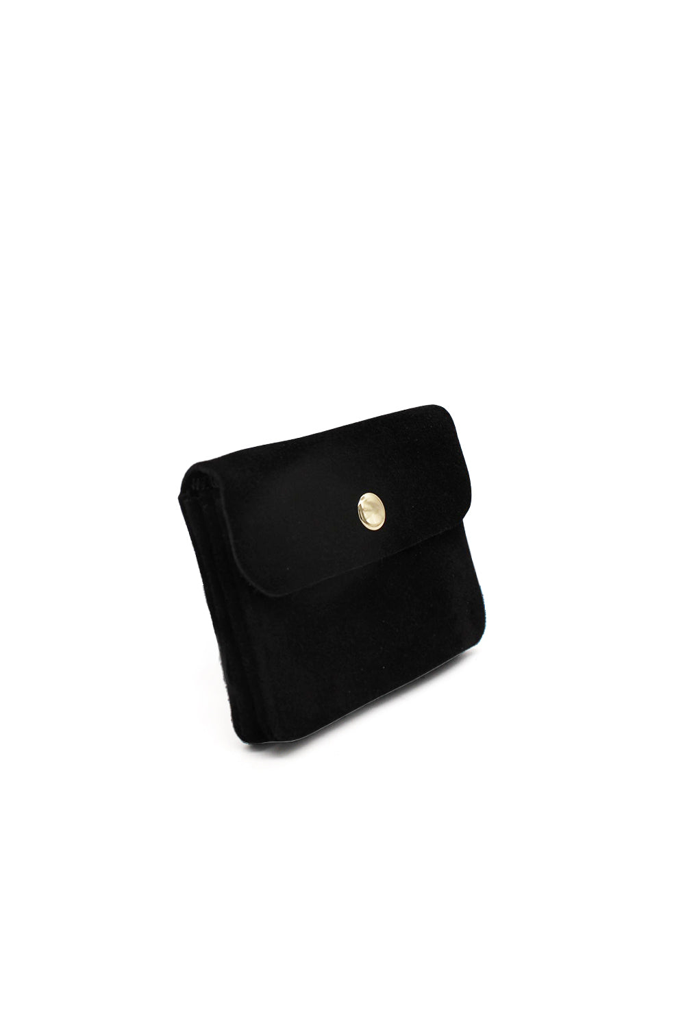 Compact Snap Button Slim Fit Italian Genuine Suede Purse