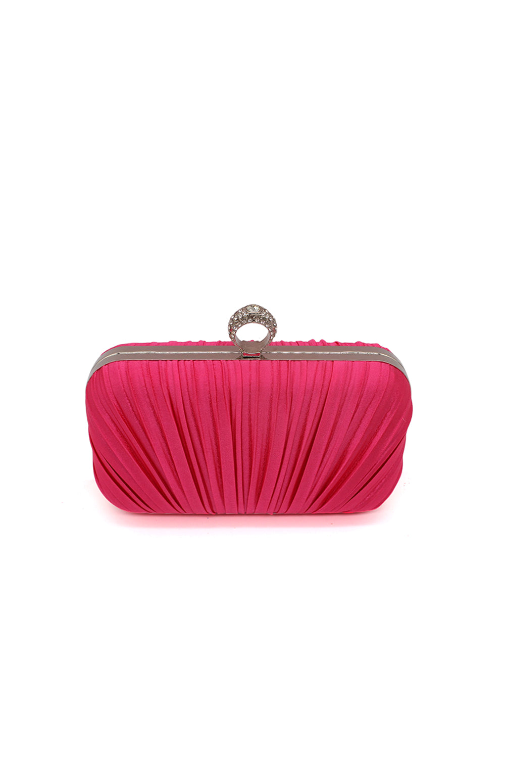 Elegant Pleated Evening Clutch Bag with Ring Handle