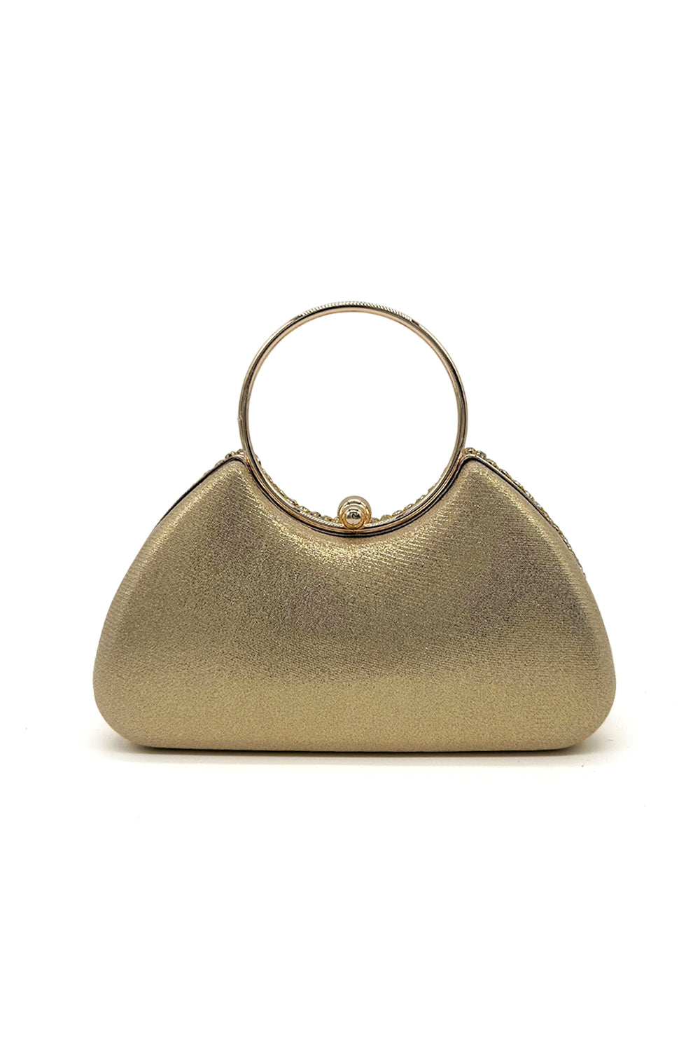 Sparkly Beaded Clutch Bag with Round Handle – Evening Handbag for Women