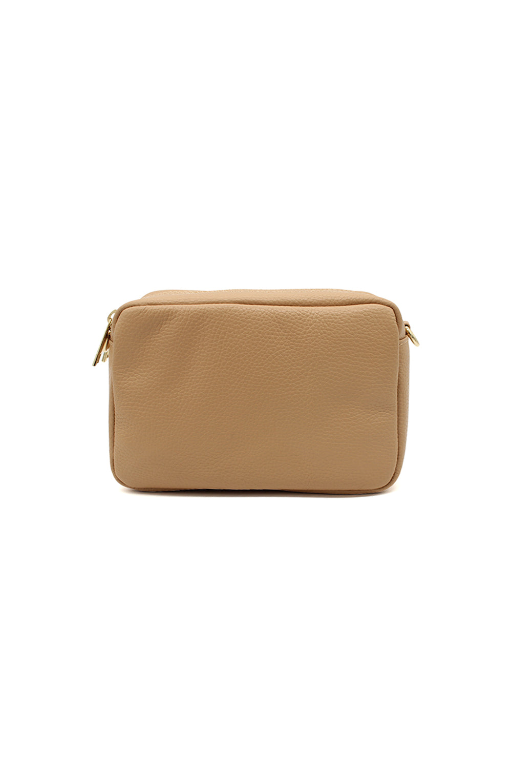 Italian Genuine Leather Crossbody Bag with Double Zipper Compartments