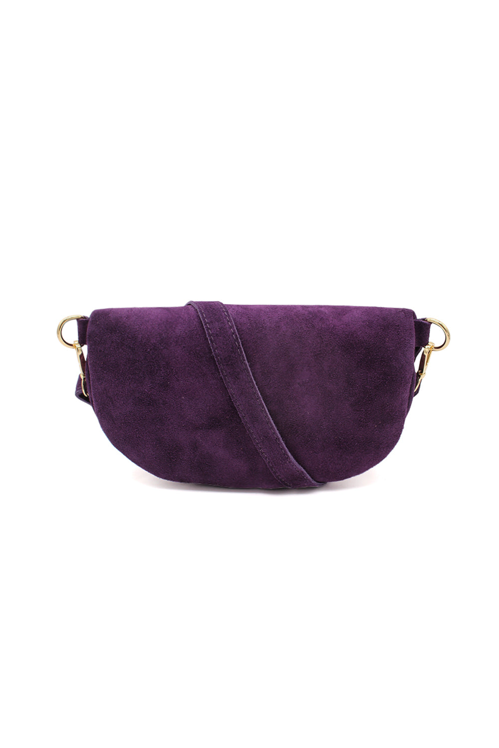 Genuine Italian Suede Sling Crossbody Bag with Dual Zipper Compartments