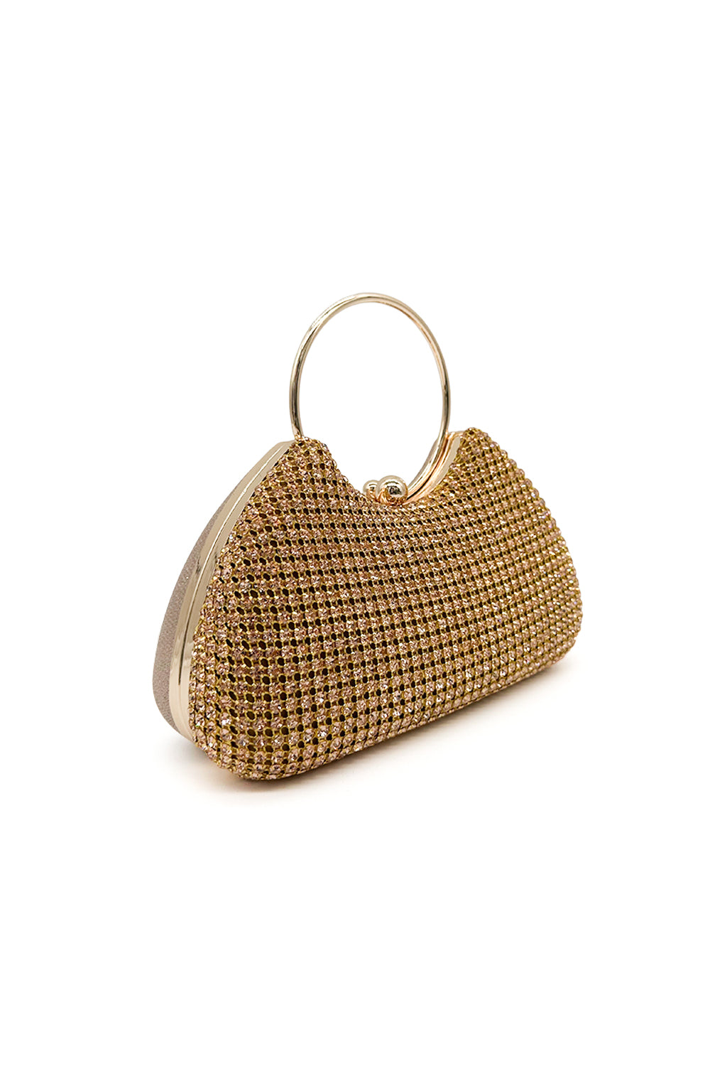 Sparkly Beaded Clutch Bag with Round Handle – Evening Handbag for Women
