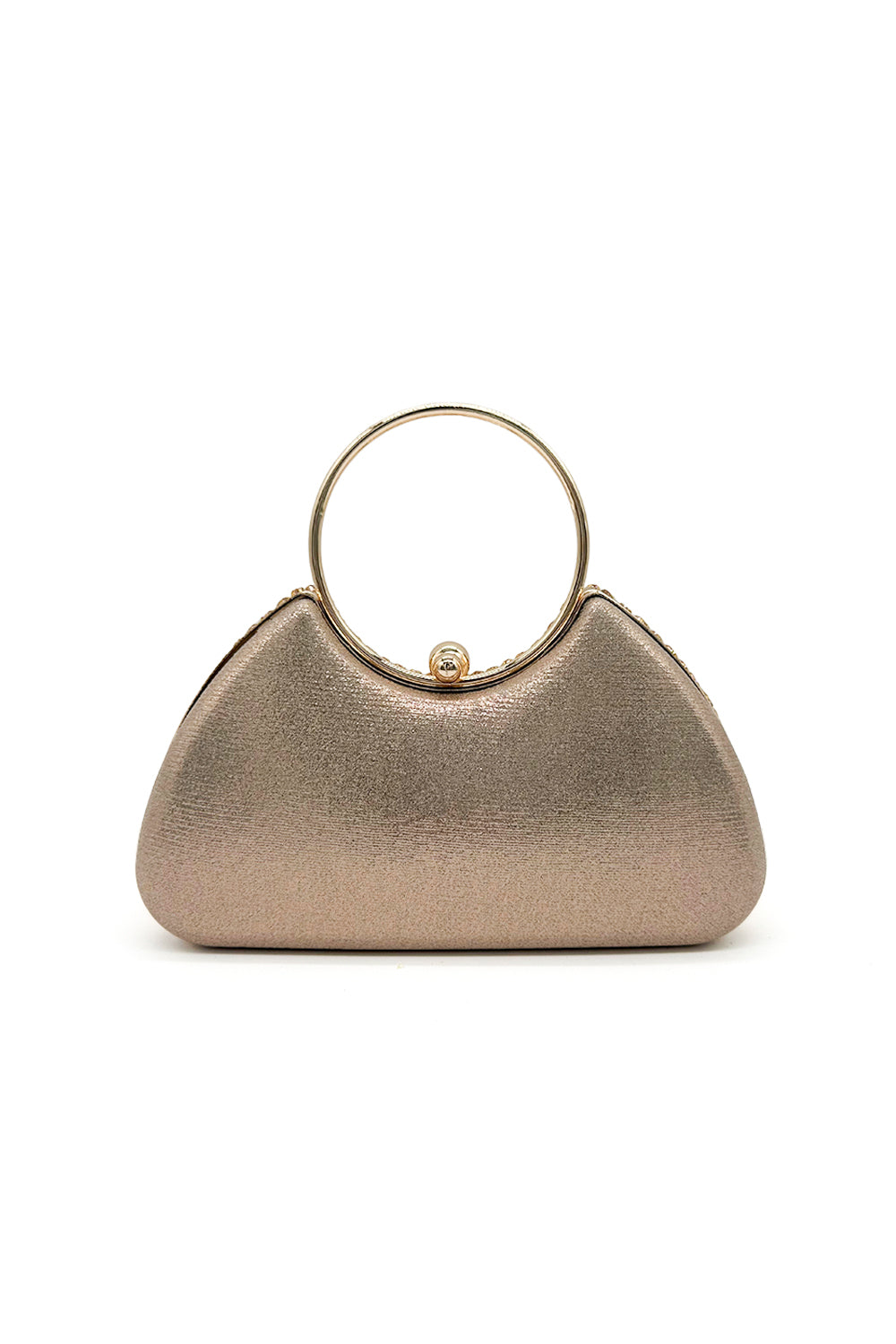 Sparkly Beaded Clutch Bag with Round Handle – Evening Handbag for Women