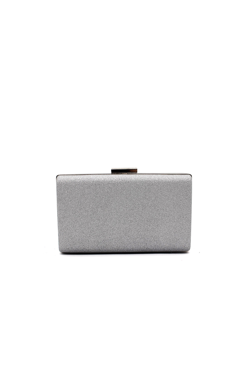 Glitter Clutch Bag with Pleated Design and Chain Strap