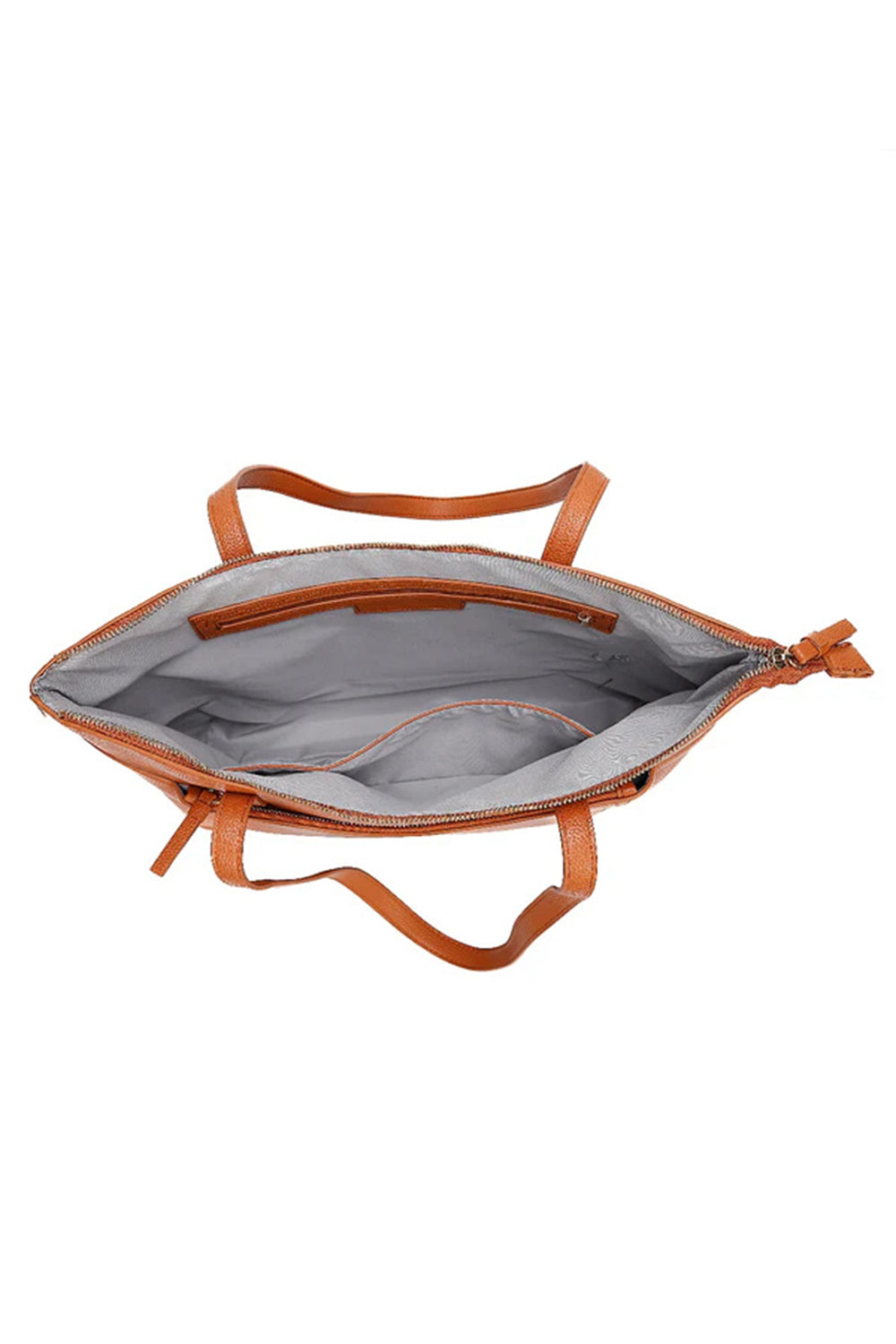 Large Tote Shoulder Bag with Zipper Closure and Inner Pockets