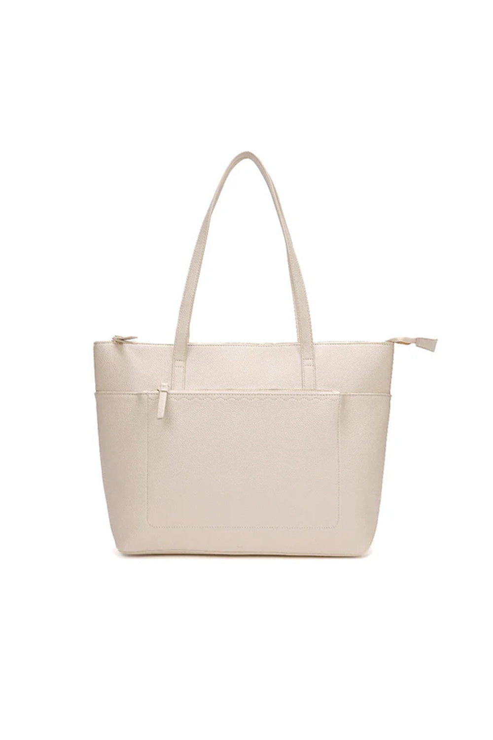 Large Tote Shoulder Bag with Zipper Closure and Inner Pockets