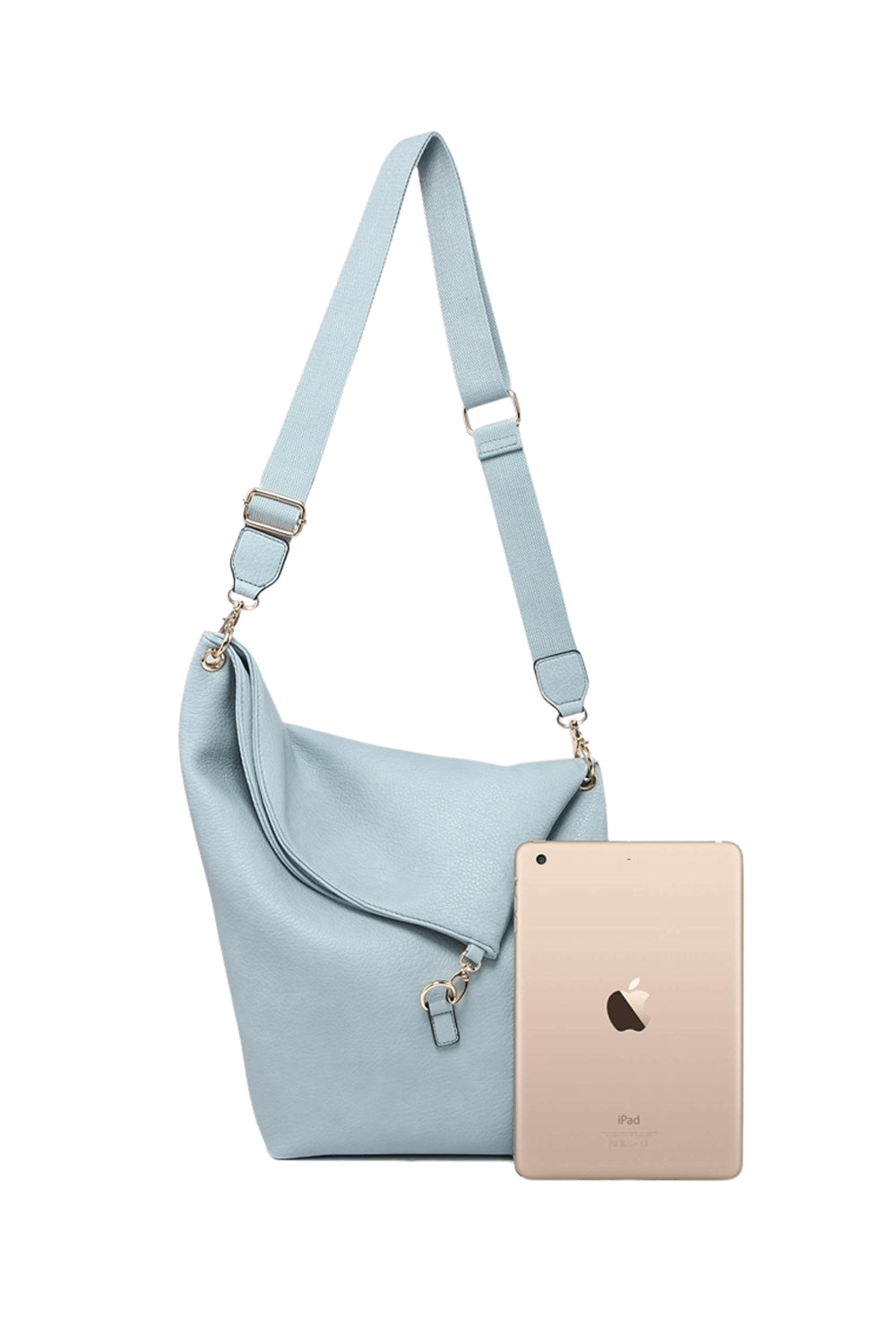 Asymmetrical Design Crossbody Bag with Zipper and Adjustable Strap