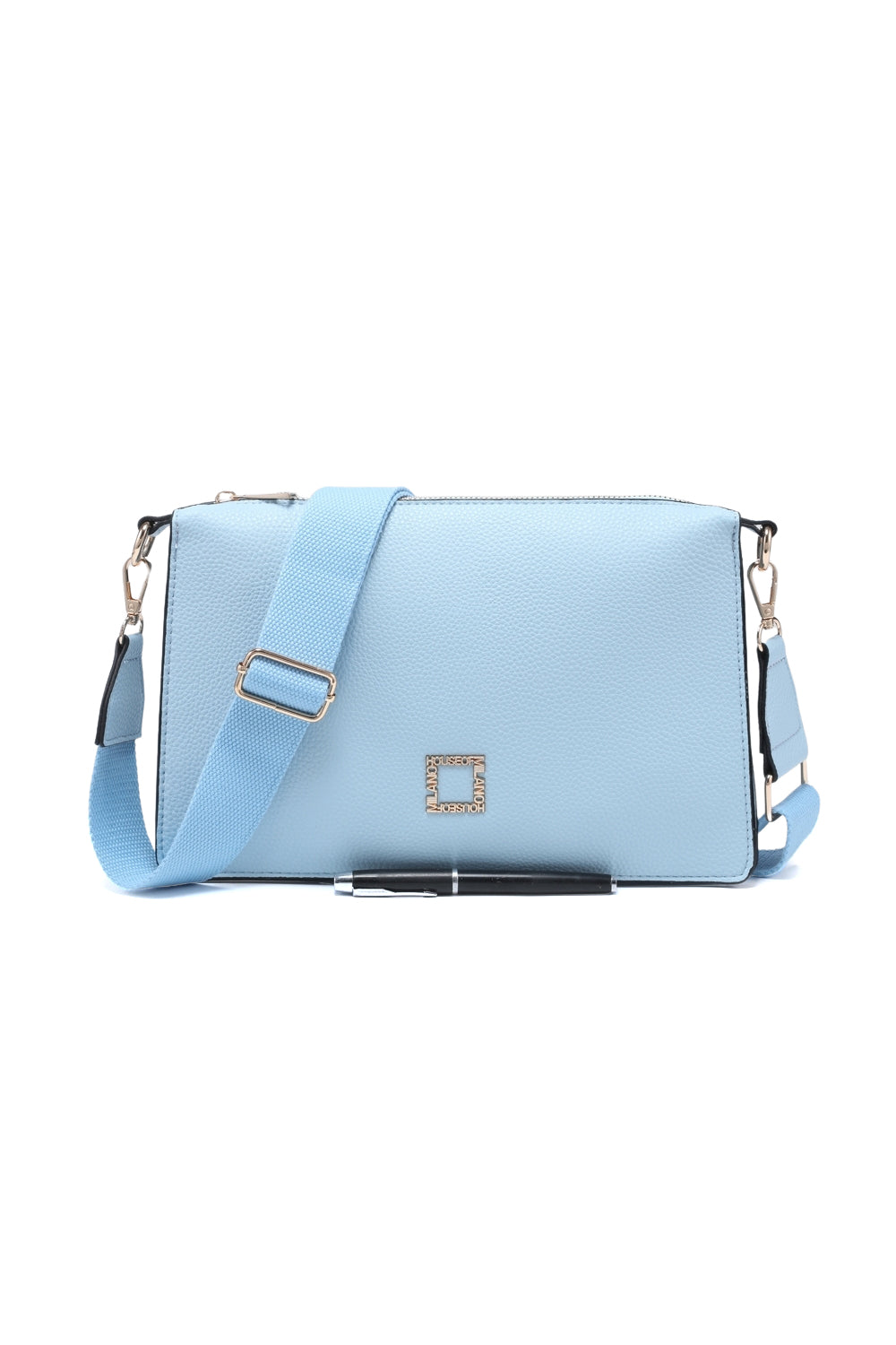 Casual Crossbody Bag with Zipper Closure and Wide Adjustable Strap