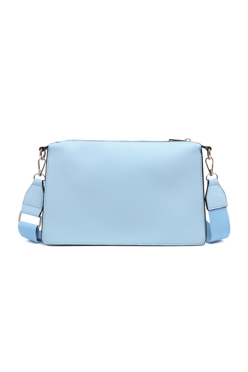Casual Crossbody Bag with Zipper Closure and Wide Adjustable Strap