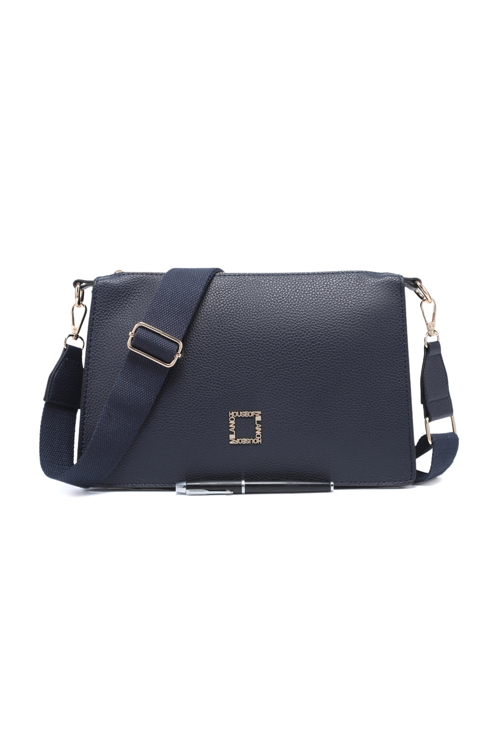 Casual Crossbody Bag with Zipper Closure and Wide Adjustable Strap