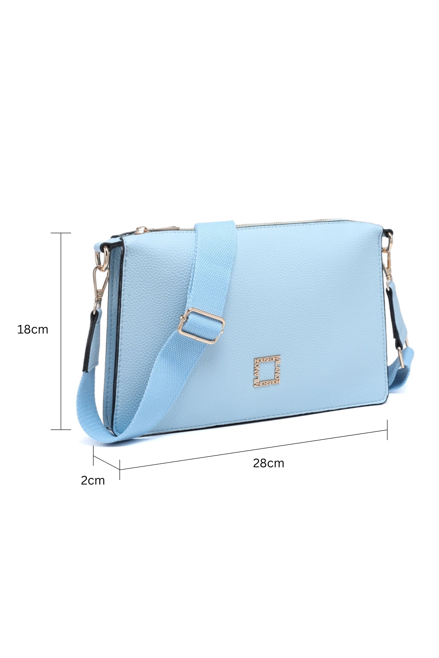 Casual Crossbody Bag with Zipper Closure and Wide Adjustable Strap