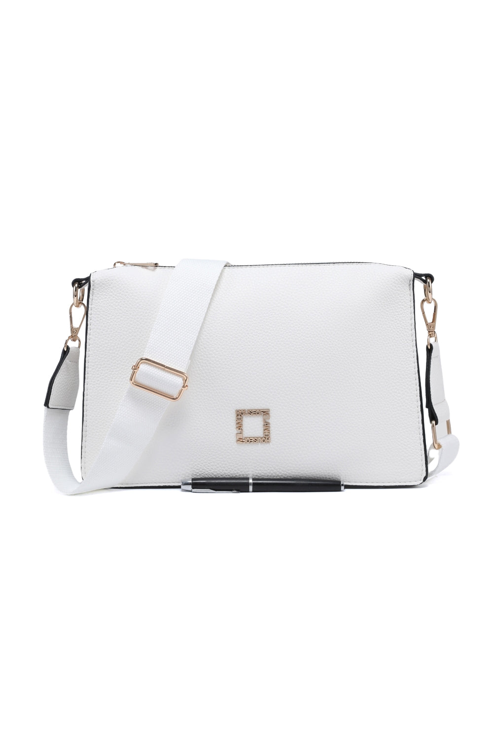 Casual Crossbody Bag with Zipper Closure and Wide Adjustable Strap