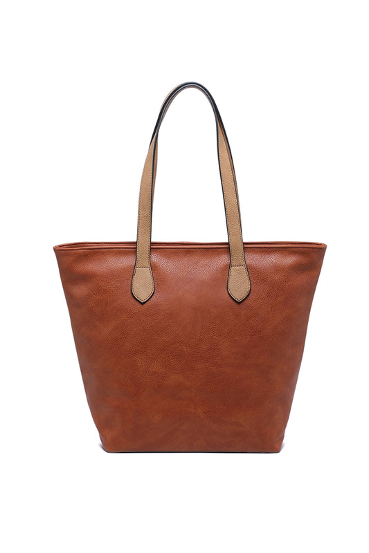 Everyday Tote Bag with Zippered Closure and Multiple Inner Pockets