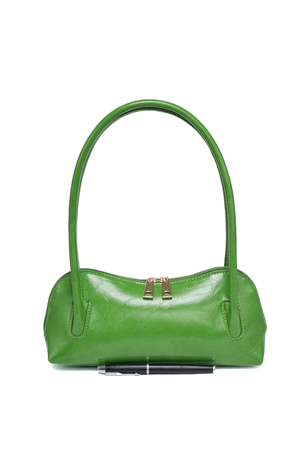 Compact Shoulder Bag with Double Zipper Pockets and Sleek Design