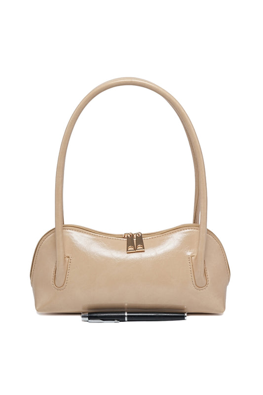 Compact Shoulder Bag with Double Zipper Pockets and Sleek Design