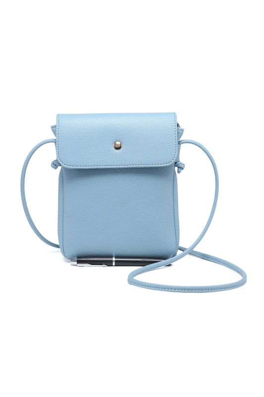 Compact Flap and Zipper Closure Solid Color Crossbody Bag for Women