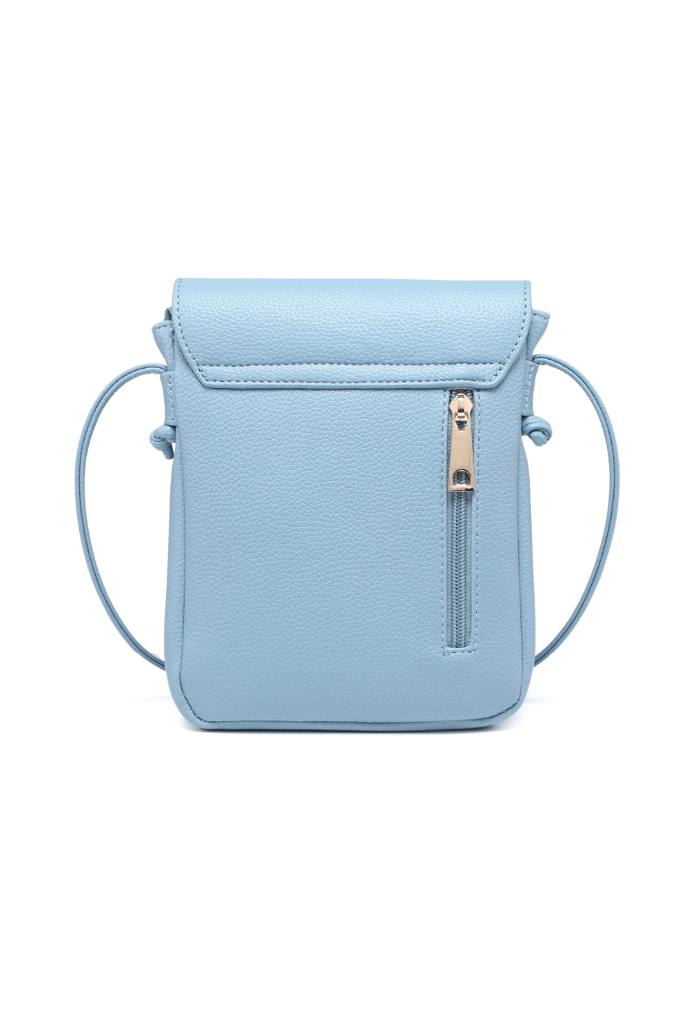 Compact Flap and Zipper Closure Solid Color Crossbody Bag for Women