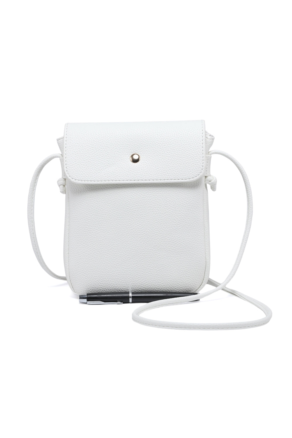 Compact Flap and Zipper Closure Solid Color Crossbody Bag for Women