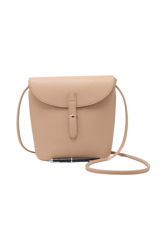 Solid Shoulder Bag with Flap and Zipper Double Closure Design