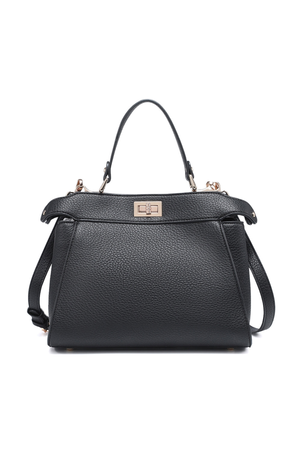 Elegant Women's Crossbody Bag with Twist Lock Top Handle and Adjustable Strap