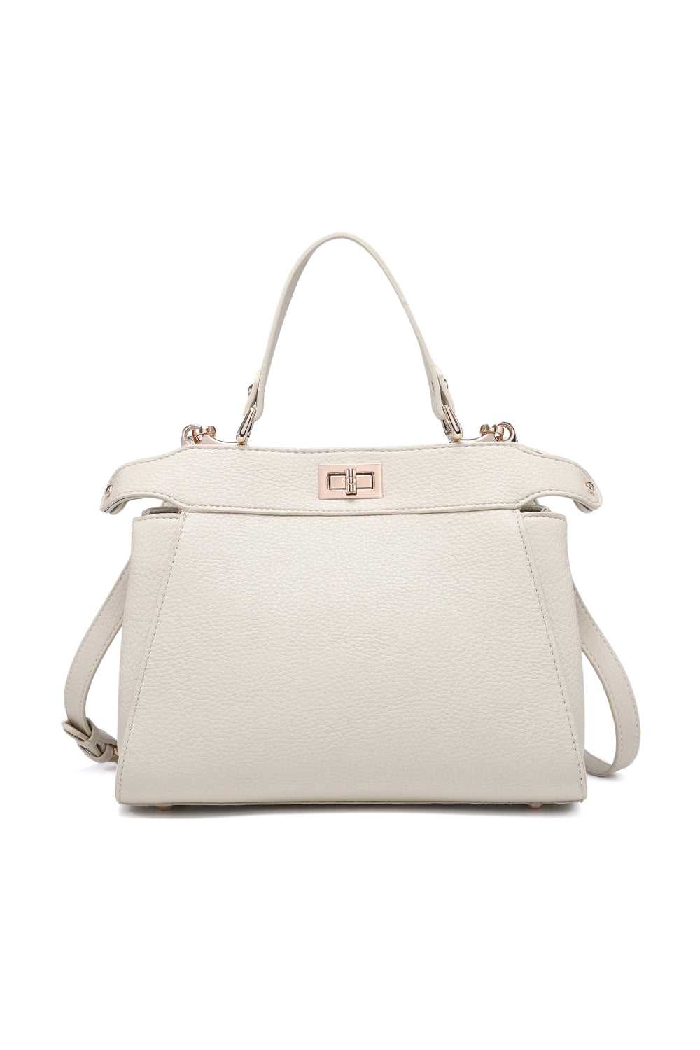 Elegant Women's Crossbody Bag with Twist Lock Top Handle and Adjustable Strap