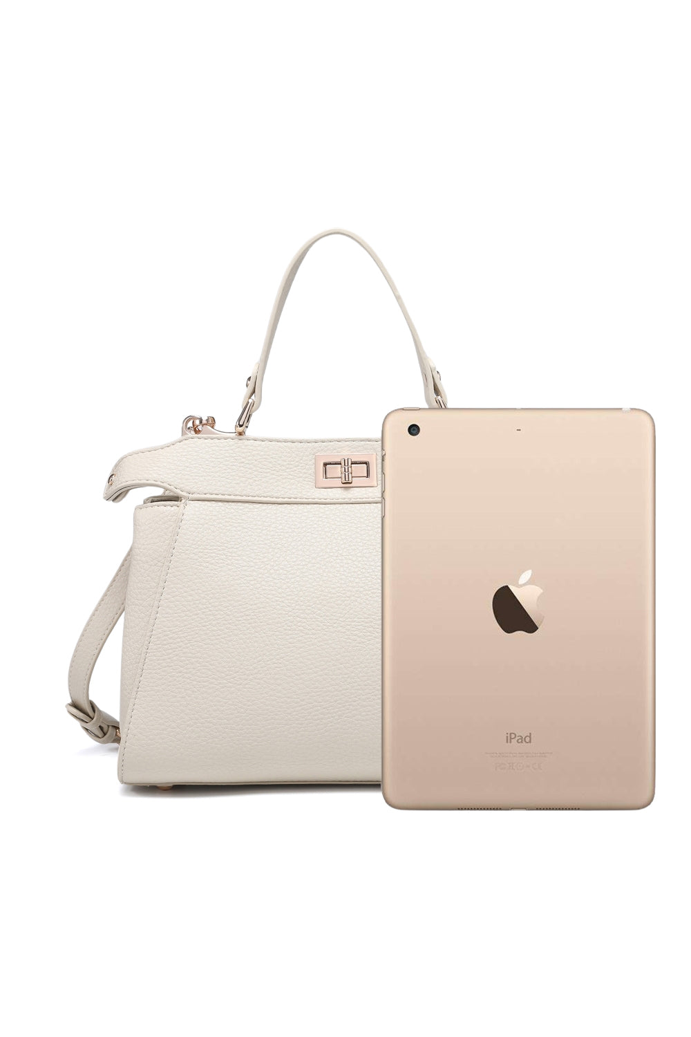 Elegant Women's Crossbody Bag with Twist Lock Top Handle and Adjustable Strap