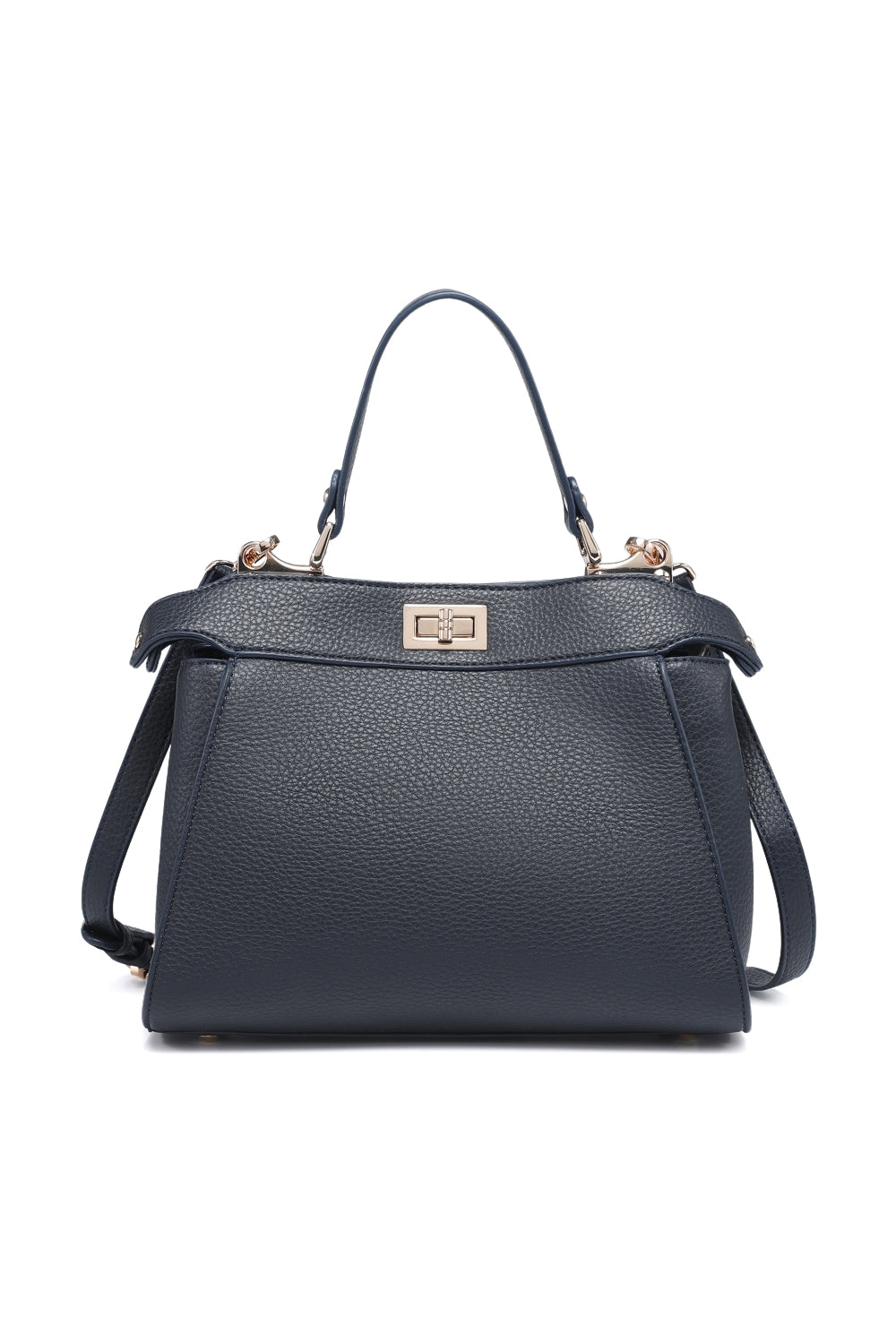 Elegant Women's Crossbody Bag with Twist Lock Top Handle and Adjustable Strap