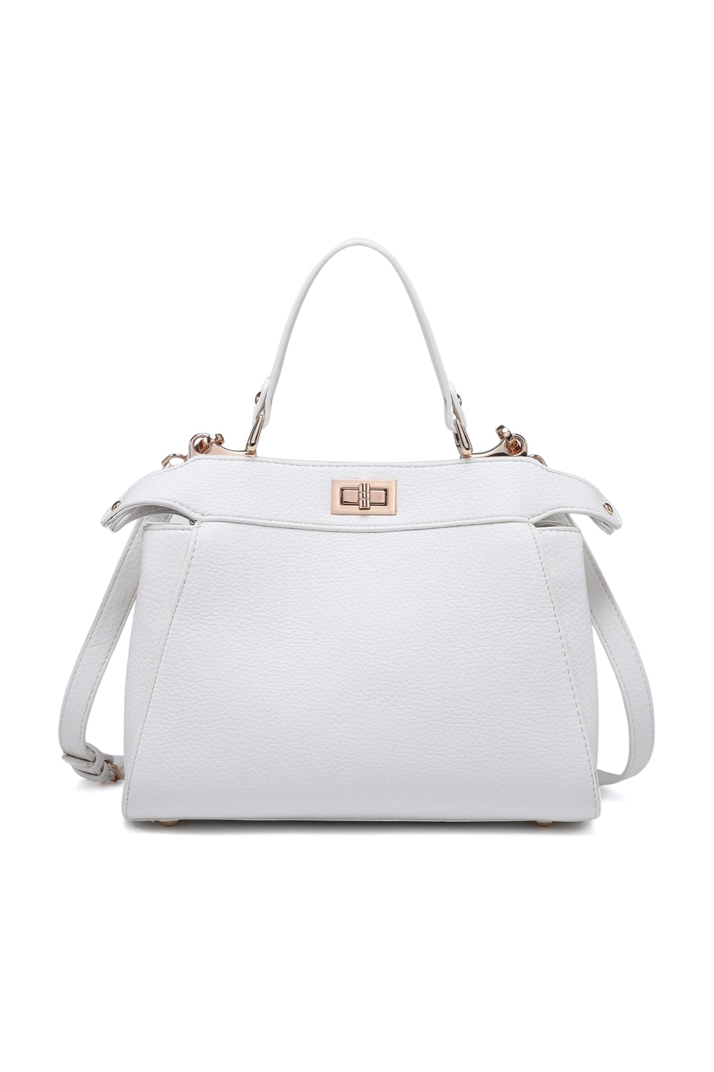 Elegant Women's Crossbody Bag with Twist Lock Top Handle and Adjustable Strap