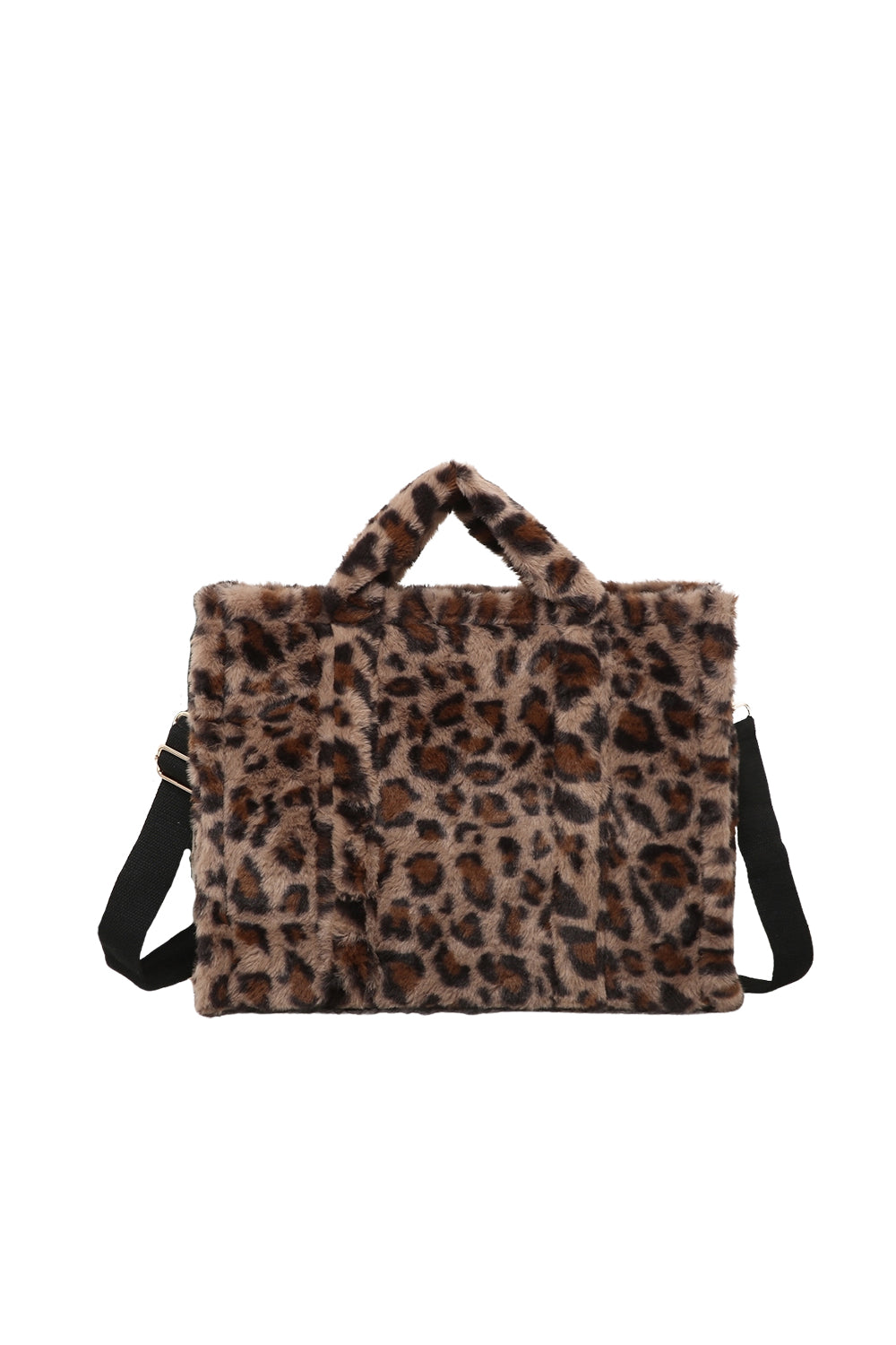 Leopard Print Shoulder Bag with Top Handles and Strap