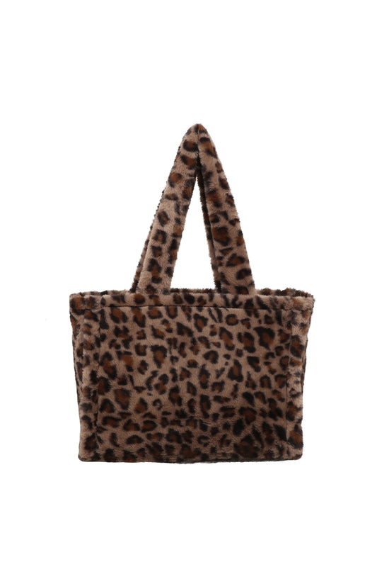 Leopard Print Tote Bag with Soft Shoulder Handle Design